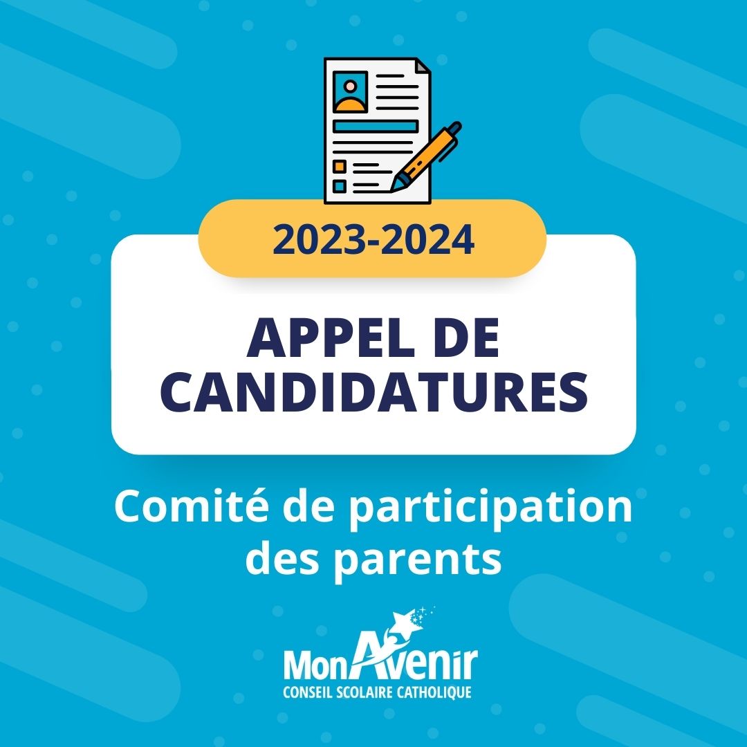 Appel de candidatures - Comité de participation des parents